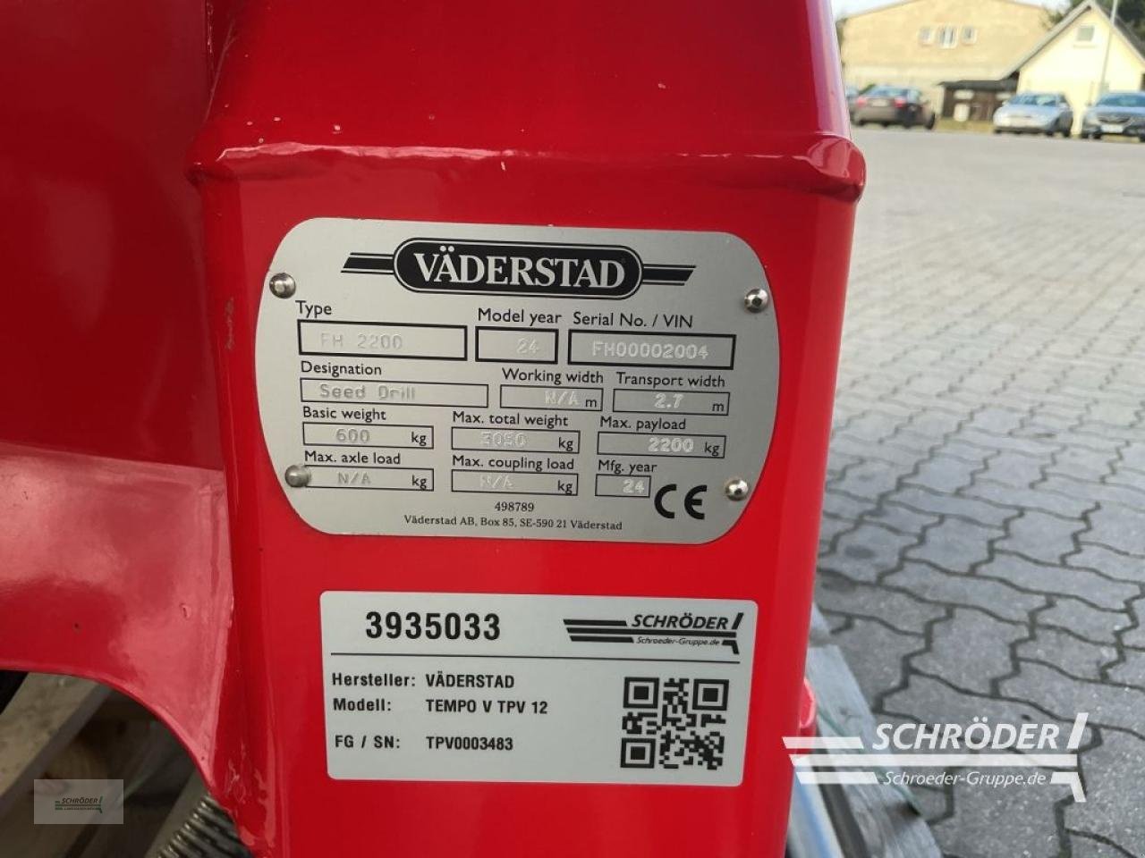 Einzelkornsägerät za tip Väderstad NEUMASCHINE | TEMPO V TPV 12 + FH 2200, Neumaschine u Friedland (Slika 16)